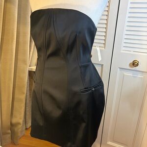 Anthropologie Black Strapless Dress